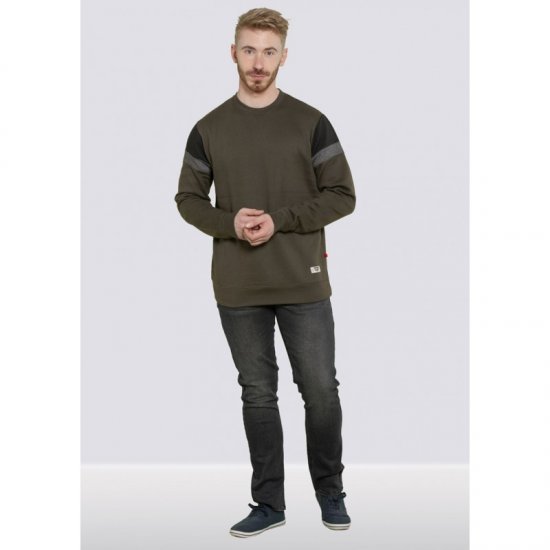 D555 Clermont Sweatshirt Khaki - Hupparit ja collegepaidat - Miesten hupparit ja collegepaidat isot koot