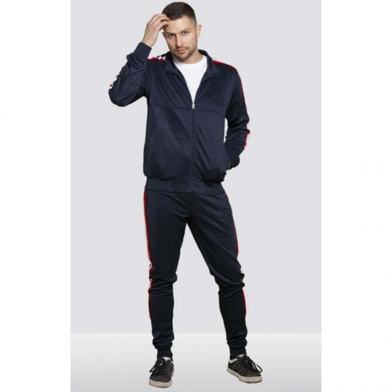 D555 Brookes Couture Zip Up Navy - Hupparit ja collegepaidat - Miesten hupparit ja collegepaidat isot koot
