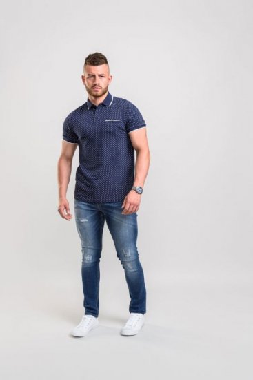 D555 Rogers Printed Polo Navy - Pikeepaidat - Miesten isot pikeepaidat