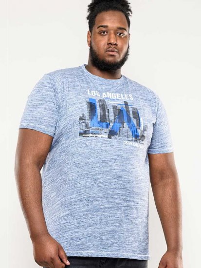 D555 Hobart LA Printed T-Shirt Blue - T-paidat - Isot T-paidat 2XL – 14XL