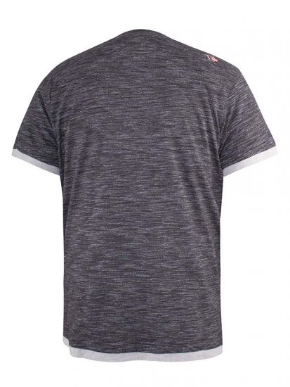 D555 Albury Black Double Layer Printed T-Shirt - T-paidat - Isot T-paidat 2XL – 14XL
