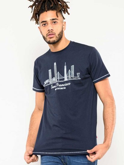 D555 Randwick San Francisco Printed T-Shirt Navy - T-paidat - Isot T-paidat 2XL – 14XL