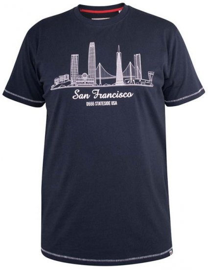 D555 Randwick San Francisco Printed T-Shirt Navy - T-paidat - Isot T-paidat 2XL – 14XL