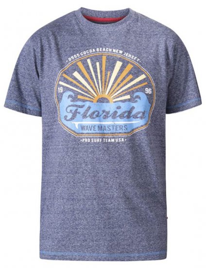 D555 Hallam Florida Wave Masters Crew Neck T-Shirt Navy Twist - T-paidat - Isot T-paidat 2XL – 14XL