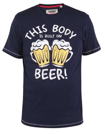 D555 Dartmoor Built On Beer Printed T-Shirt - T-paidat - Isot T-paidat 2XL – 14XL
