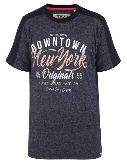 D555 Tiverton Printed Fine Stripe T-shirt - T-paidat - Isot T-paidat 2XL – 14XL