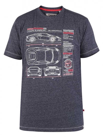 D555 Oakhill Super Car Blueprint T-shirt - T-paidat - Isot T-paidat 2XL – 14XL