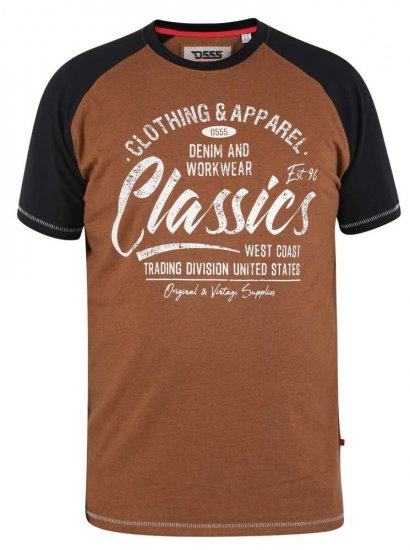 D555 Charmouth Raglan Sleeve Printed T-Shirt - T-paidat - Isot T-paidat 2XL – 14XL