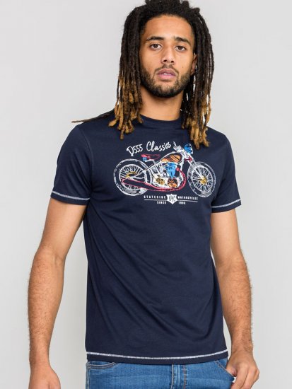 D555 DENTON Motorbike Printed T-Shirt - T-paidat - Isot T-paidat 2XL – 14XL