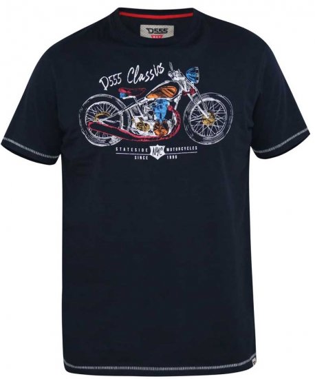D555 DENTON Motorbike Printed T-Shirt - T-paidat - Isot T-paidat 2XL – 14XL