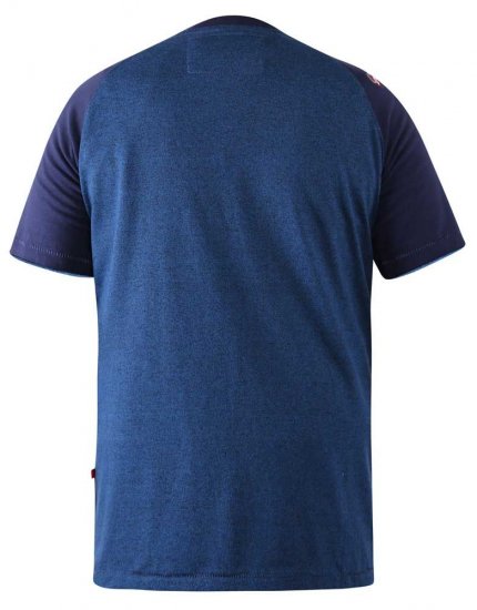 D555 Porter Raglan Sleeve Printed T-Shirt Blue - T-paidat - Isot T-paidat 2XL – 14XL