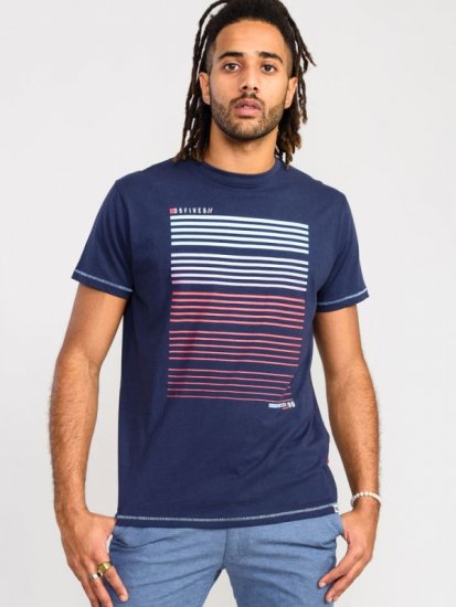 D555 Cransford Gradient Line Printed T-Shirt - T-paidat - Isot T-paidat 2XL – 14XL