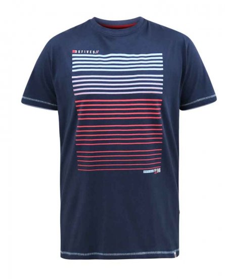 D555 Cransford Gradient Line Printed T-Shirt - T-paidat - Isot T-paidat 2XL – 14XL