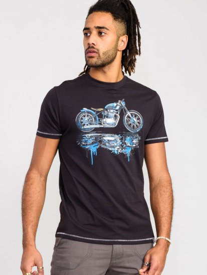 D555 Fritton Bike With Shadow And Drips Printed T-Shirt - T-paidat - Isot T-paidat 2XL – 14XL