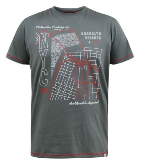 D555 Cobbler Nyc Birdseye Map Printed T-Shirt - T-paidat - Isot T-paidat 2XL – 14XL