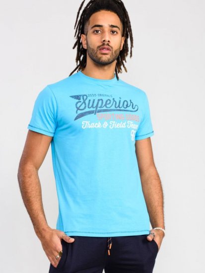 D555 Rushden Superior Printed T-Shirt Turquoise - T-paidat - Isot T-paidat 2XL – 14XL