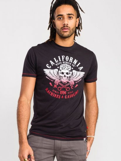 D555 Charles California Rebel Skull Printed T-Shirt - T-paidat - Isot T-paidat 2XL – 14XL