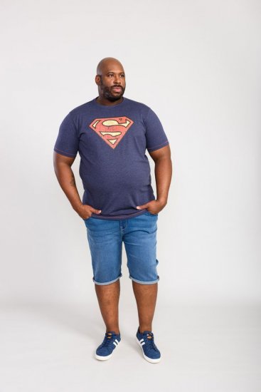 D555 Scampton Official Superman Printed T-Shirt Navy - T-paidat - Isot T-paidat 2XL – 14XL