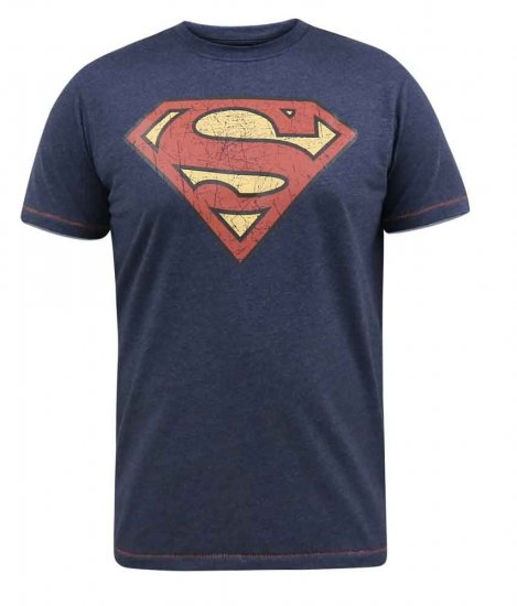 D555 Scampton Official Superman Printed T-Shirt Navy - T-paidat - Isot T-paidat 2XL – 14XL