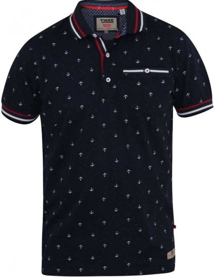 D555 SWINDON Print Polo Shirt - Pikeepaidat - Miesten isot pikeepaidat