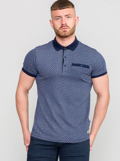 D555 AXFORD Print Polo Shirt - Pikeepaidat - Miesten isot pikeepaidat