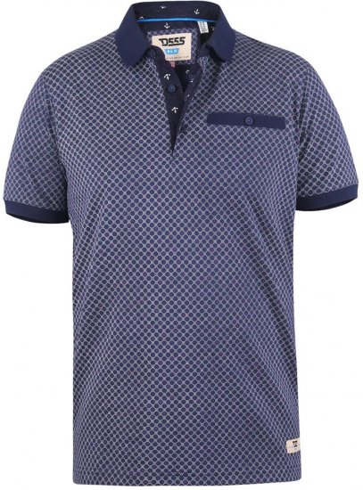 D555 AXFORD Print Polo Shirt - Pikeepaidat - Miesten isot pikeepaidat