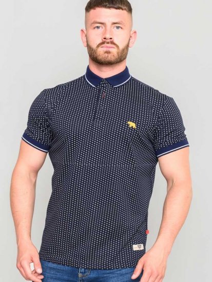 D555 Battersea Polo Shirt With Chest Embroidery Navy - Pikeepaidat - Miesten isot pikeepaidat