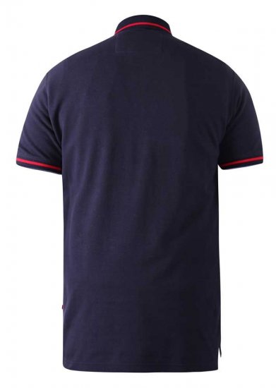 D555 Sloane Polo Shirt With Chest Embroidery Navy - Pikeepaidat - Miesten isot pikeepaidat