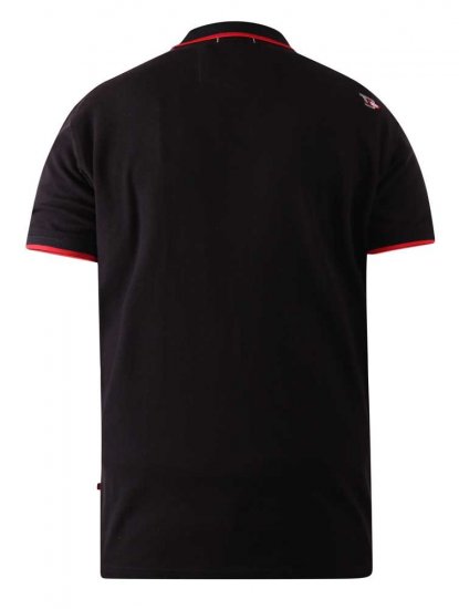 D555 Canning Chest Embroidery Polo Shirt Black - Pikeepaidat - Miesten isot pikeepaidat