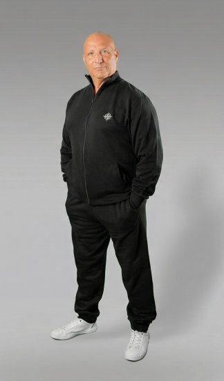 20 Nodi Mistral Tracksuit in Combed Fleece Cotton Black - Verryttelypuvut - Miesten verryttelypuvut isot koot