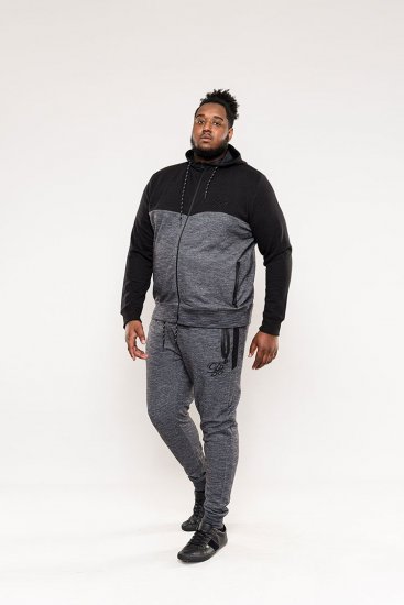 D555 Finnley Couture Hoody With Chest Embroidery Black - Hupparit ja collegepaidat - Miesten hupparit ja collegepaidat isot koot