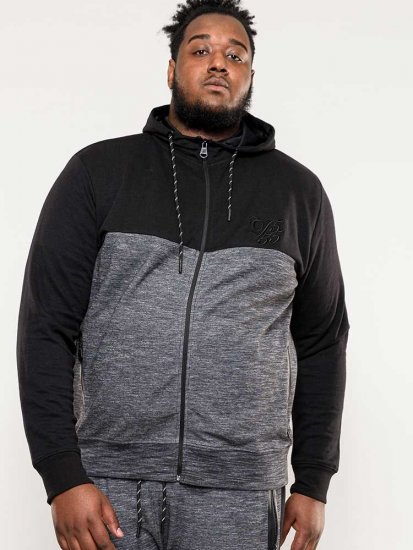 D555 Finnley Couture Hoody With Chest Embroidery Black - Hupparit ja collegepaidat - Miesten hupparit ja collegepaidat isot koot