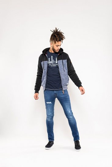 D555 Allen Zip Through Hoody With Sherpa Lining - Hupparit ja collegepaidat - Miesten hupparit ja collegepaidat isot koot
