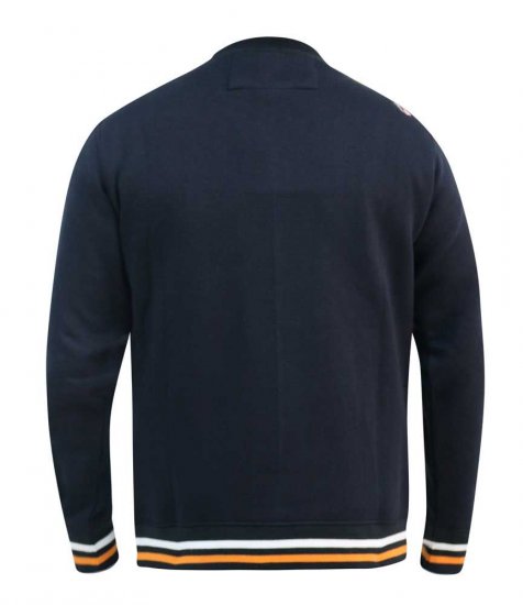 D555 Marlow Printed Crew Neck Sweatshirt Navy - Hupparit ja collegepaidat - Miesten hupparit ja collegepaidat isot koot