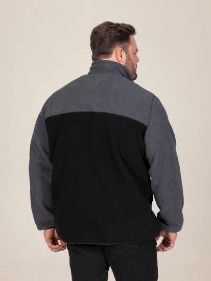 D555 Daly Quarter Zip Fleece Sweatshirt Musta/Harmaa - Hupparit ja collegepaidat - Miesten hupparit ja collegepaidat isot koot