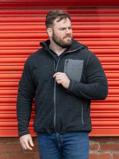 D555 Daly Quarter Zip Fleece Sweatshirt Musta/Harmaa - Hupparit ja collegepaidat - Miesten hupparit ja collegepaidat isot koot