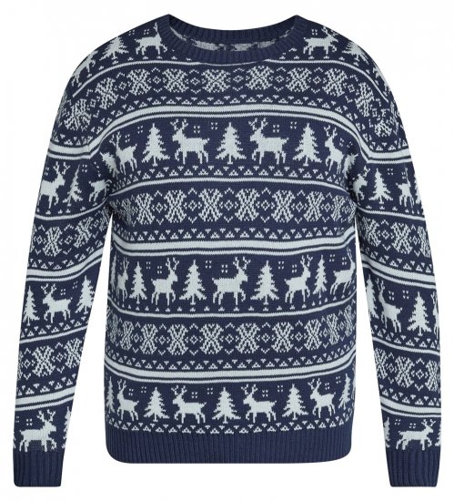North Latitude 63144 Fjell Reindeer Knit Tummansininen - Hupparit ja collegepaidat - Miesten hupparit ja collegepaidat isot koot