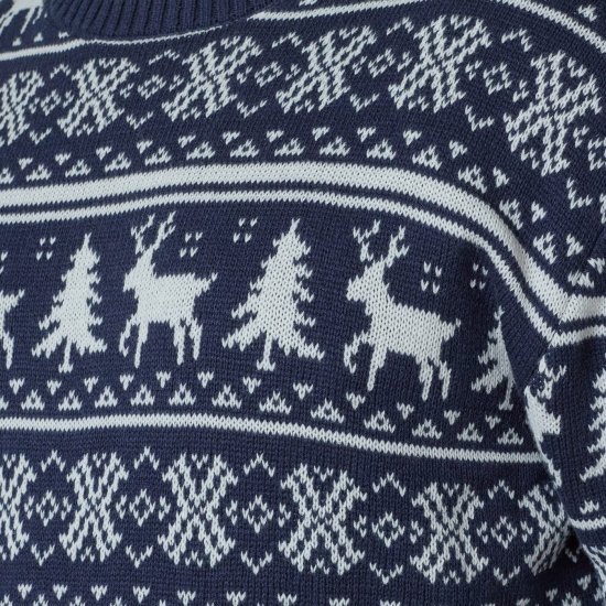 North Latitude 63144 Fjell Reindeer Knit Tummansininen - Hupparit ja collegepaidat - Miesten hupparit ja collegepaidat isot koot