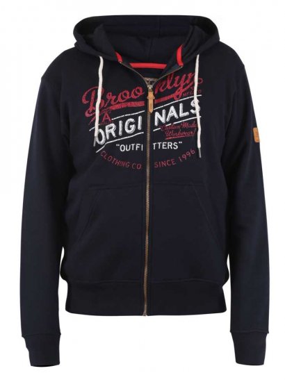 D555 Zennor Navy Hoodie - Hupparit ja collegepaidat - Miesten hupparit ja collegepaidat isot koot