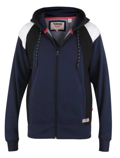 D555 Silverton Contrast Panneled Hoodie Navy - Hupparit ja collegepaidat - Miesten hupparit ja collegepaidat isot koot