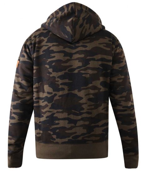 D555 Regent AOP Camo Zip Through Hoody - Hupparit ja collegepaidat - Miesten hupparit ja collegepaidat isot koot