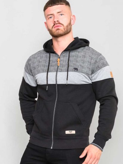 D555 Kipling Full Zip Hoodie Black - Hupparit ja collegepaidat - Miesten hupparit ja collegepaidat isot koot