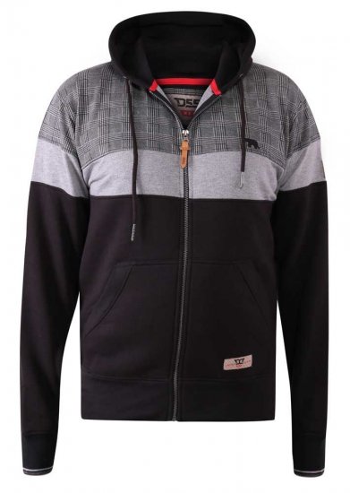 D555 Kipling Full Zip Hoodie Black - Hupparit ja collegepaidat - Miesten hupparit ja collegepaidat isot koot
