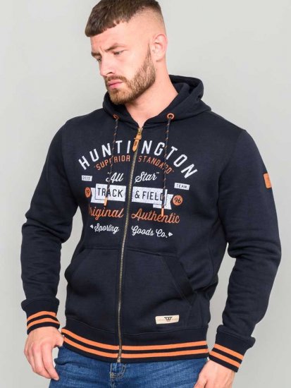 D555 Flanders Full Zip Hoody With Chest Print - Hupparit ja collegepaidat - Miesten hupparit ja collegepaidat isot koot