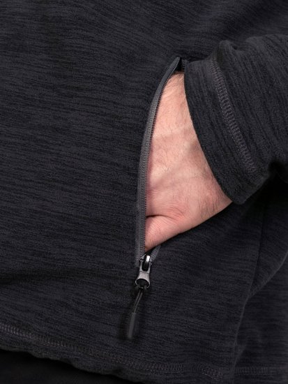 D555 Damien Micro Fleece Zip Through Hoody Musta/Harmaa - Hupparit ja collegepaidat - Miesten hupparit ja collegepaidat isot koot