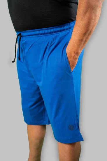 20 Nodi Short Leg Sports Pants in Combed Cotton Jersey Blue - Collegehousut ja collegeshortsit - Miesten Isot collegehousut ja collegeshortsit