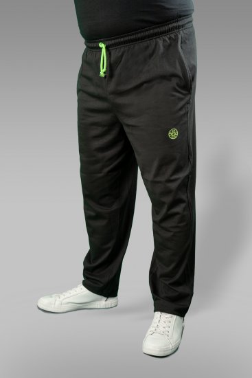 20 Nodi Long Leg Sports Pants in Combed Cotton Jersey Black - Collegehousut ja collegeshortsit - Miesten Isot collegehousut ja collegeshortsit
