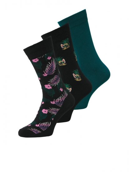 Jack & Jones Pineapple Skulls Sukat Musta 3 paria - Alusvaatteet & uimavaatteet - Miesten Isot alusvaatteet 
