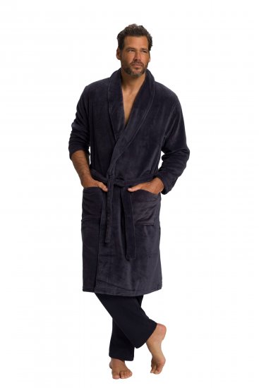 JP1880 Bathrobe with Spacious Patch Pockets Grey - Alusvaatteet & uimavaatteet - Miesten Isot alusvaatteet 