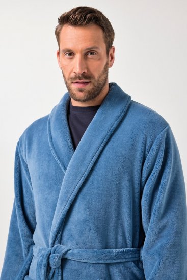 JP1880 Bathrobe with Spacious Pockets Denim Blue - Alusvaatteet & uimavaatteet - Miesten Isot alusvaatteet 